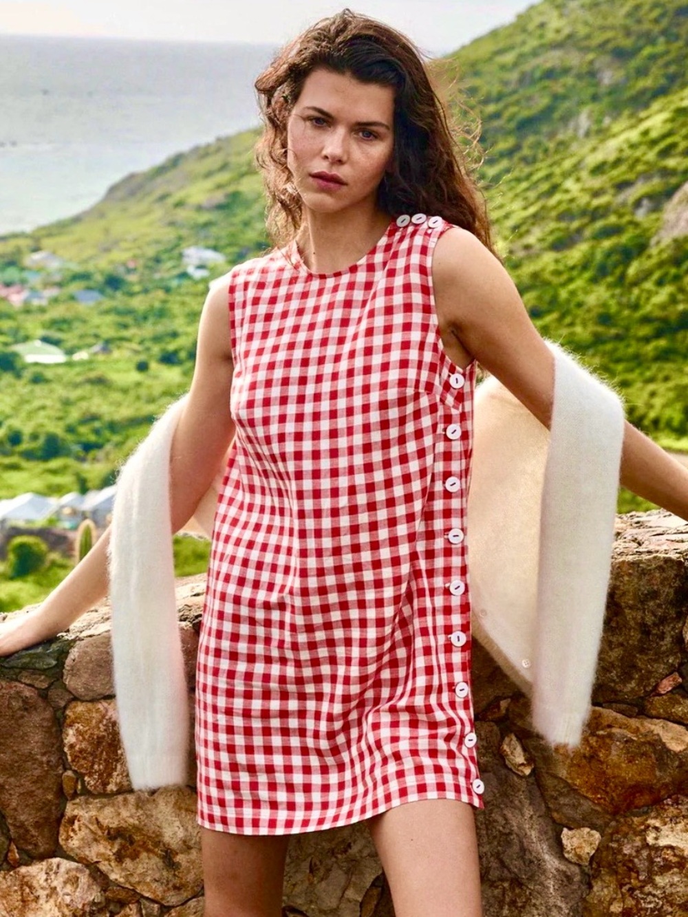 🌺🎉HP🎉🌺 NWT Doen Coralie Scarlet Marilyn Gingham Mini Dress